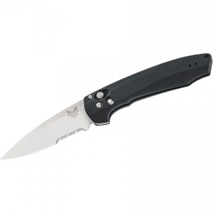 Benchmade 490S Arcane AXIS Assisted Flipper Knife 3.2" S90V Satin Combo Blade, Black Aluminum Handles KnifeBen226