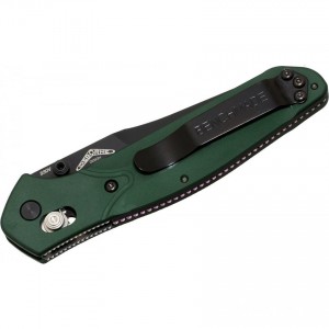 Benchmade Osborne Folding Knife 3.4" S30V Black Plain Blade, Green Aluminum Handles - 940BK KnifeBen255