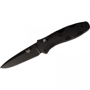 Benchmade Barrage AXIS-Assisted Folding Knife 3.6" Black Plain Blade, Black Valox Handles - 580BK KnifeBen260
