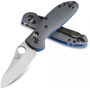 Benchmade Mini Griptilian AXIS Lock Folding Knife 2.91" CPM-20CV Satin Sheepsfoot Plain Blade, Gray G10 Handles - 555-1 KnifeBen267