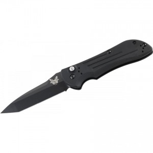 Benchmade 9101BK AUTO Stryker Folding Knife 3.6" Black Plain Tanto Blade, Aluminum Handles KnifeBen270