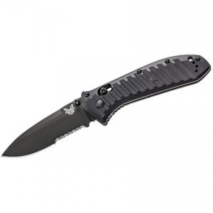 Benchmade 570SBK Presidio II Folding Knife 3.72" Black S30V Combo Blade, Milled Black Aluminum Handles KnifeBen277