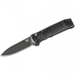 Benchmade Casbah AUTO Folding Knife 3.4" Black S30V Drop Point Blade, Black Textured Grivory Handles - 4400BK KnifeBen289