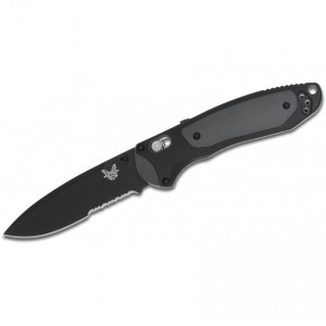 Benchmade Boost AXIS Assisted 3.7" Black S30V Combo Blade, Grivory and Versaflex Handles - 590SBK KnifeBen291