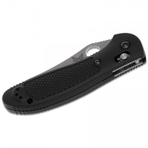 Benchmade Griptilian AXIS Lock Folding Knife 3.45" S30V Satin Flat Ground Sheepsfoot Plain Blade, Black Noryl GTX Handles - 550-S30V KnifeBen300