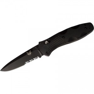 Benchmade 580SBK Barrage AXIS-Assisted Folding Knife 3.6" Black Combo Blade, Black Valox Handles KnifeBen109