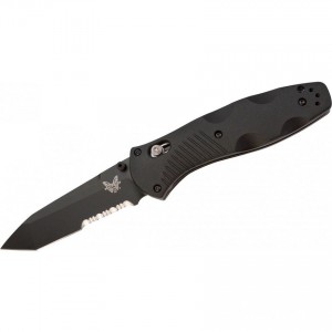 Benchmade Barrage AXIS-Assisted Folding Knife 3.6" Black Tanto Combo Blade, Black Valox Handles - 583SBK KnifeBen135