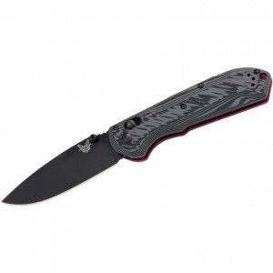 Benchmade Freek Folding Knife 3.6" Black Cerakoted CPM-M4 Plain Blade, Black/Gray G10 Handles - 560BK-1 KnifeBen145