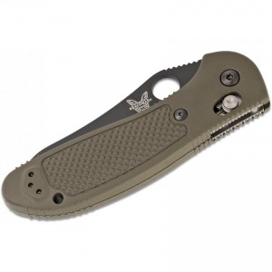 Benchmade Griptilian AXIS Lock Folding Knife 3.45" S30V Black Flat Ground Sheepsfoot Plain Blade, OD Green Noryl GTX Handles - 550BKOD-S30V KnifeBen170