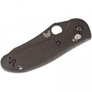 Benchmade Mini Griptilian AXIS Lock Folding Knife 2.91" S30V Black Flat Ground Sheepsfoot Combo Blade, Black Noryl GTX Handles - 555SBK-S30V KnifeBen177