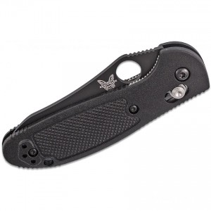 Benchmade Mini Griptilian AXIS Lock Folding Knife 2.91" S30V Black Flat Ground Sheepsfoot Plain Blade, Black Noryl GTX Handles - 555BK-S30V KnifeBen176