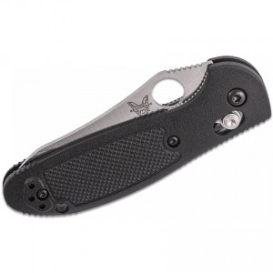 Benchmade Mini Griptilian AXIS Lock Folding Knife 2.91" S30V Satin Flat Ground Sheepsfoot Combo Blade, Black Noryl GTX Handles - 555S-S30V KnifeBen178