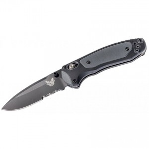 Benchmade Mini Boost AXIS-Assisted Folding Knife 3.11" S30V Black Combo Blade, Grivory and Versaflex Handles - 595SBK KnifeBen189
