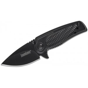 Kershaw 1313BLK Spoke Assisted Flipper Knife 2" Black Plain Blade, Stainless Steel Handles KnifeKer109