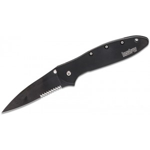 Kershaw 1660CKTST Ken Onion Leek Assisted Flipper Knife 3" Black Combo Blade, Stainless Steel Handles KnifeKer121