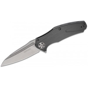 Kershaw 7007 Natrix Assisted Flipper Knife 3.25" Stonewashed Drop Point Blade, Black G10 Handles KnifeKer135