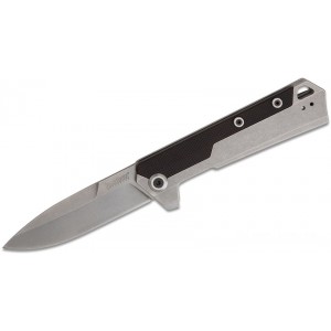 Kershaw 3860 Oblivion Assisted Flipper Knife 3.5" Two-Tone 8Cr13MoV Spear Point Blade, Stonewashed Stainless Steel and Black GFN Handles KnifeKer88