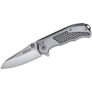 Kershaw 1558 Hinderer Agile Assisted Flipper Knife 2.75" Stonewashed Drop Point Blade, Stainless Steel Handles KnifeKer95