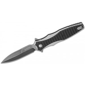 Kershaw 1559 Rick Hinderer Decimus Assisted Flipper Knife 3.25" BlackWashed Bayonet Blade, Stainless Steel Handles with GRN Overlays KnifeKer96