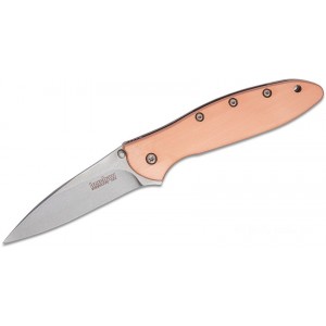Kershaw 1660CU Ken Onion Leek Assisted Flipper Knife 3" CPM-154 Stonewashed Blade, Copper Handles KnifeKer100