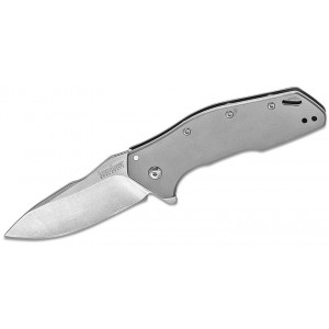 Kershaw 1881 Eris Assisted Flipper 3" Two-Tone Drop Point Blade, Gray Steel Handles KnifeKer102