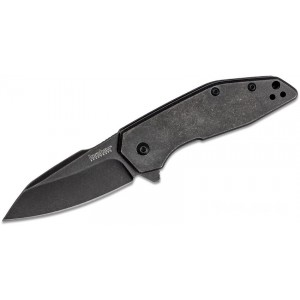 Kershaw 2065 Gravel Assisted Flipper Knife 2.5" BlackWashed Reverse Tanto Blade and Stainless Steel Handles KnifeKer103