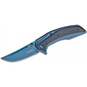 Kershaw 8320 Outright Assisted Flipper 3" Blue Upswept Blade, Blue Stainless Steel Handles with Black G10 Overlays KnifeKer168
