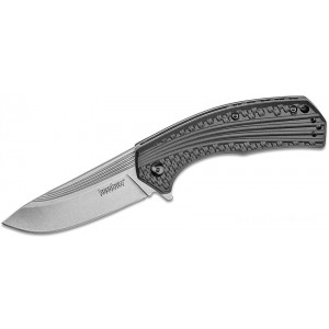 Kershaw 8600 Portal Assisted Flipper 3.3" Stonewashed Blade, Zytel Handles KnifeKer169