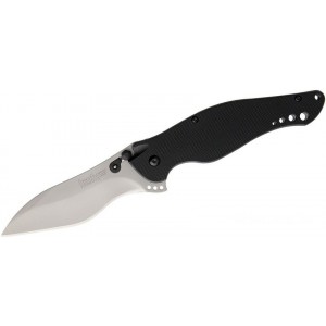 Kershaw 1595G10 Ken Onion Speed Bump Assisted Flipper Knife 3.625" Bead Blasted Plain Blade, Black G10 Handles KnifeKer176