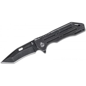 Kershaw 1302BW Lifter Assisted Flipper Knife 3.375" Blackwash Tanto Blade, Stainless Steel Handles KnifeKer153
