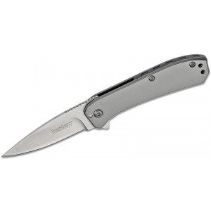 Kershaw 3870 Amplitude 2.5 Assisted Flipper Knife 2.5" Satin Plain Blade, Stainless Steel Handles KnifeKer157