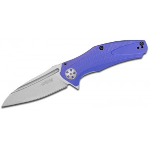 Kershaw 7007BLU Natrix Assisted Flipper Knife 3.25" Stonewashed Drop Point Blade, Blue G10 Handles KnifeKer197