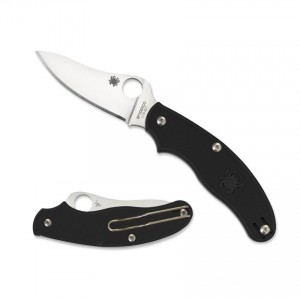 Spyderco UK Penknife Black FRN Drop Point - Combination Edge/Plain Edge KnifeSP176