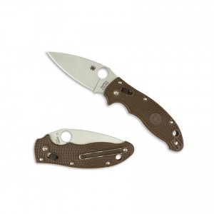Spyderco Manix 2 Lightweight Brown Exclusive - Combination Edge/Plain Edge KnifeSP264