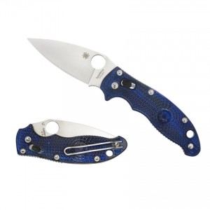 Spyderco Manix 2 Blue Lightweight - Plain Edge KnifeSP254