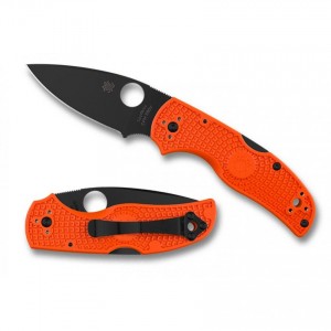 Spyderco Native 5 Lightweight Orange Black Blade CPM S90V Exclusive - Combination Edge/Plain Edge KnifeSP288