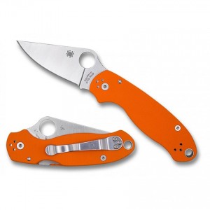Spyderco Para 3 Orange CTS XHP Plain Edge Exclusive - Combination Edge/Plain Edge KnifeSP337