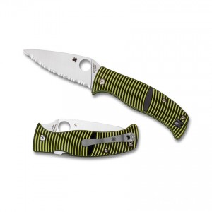 Spyderco Caribbean G-10 Black/Yellow Leaf KnifeSP387