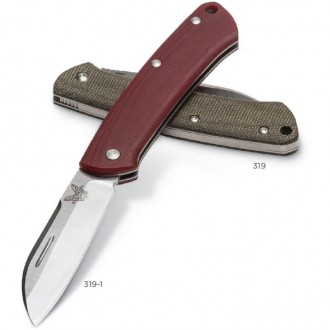 Benchmade Proper Slipjoint Folding Knife 2.86" Satin S30V Sheepsfoot Blade, Contoured Red G10 Handles - 319-1 KnifeBen234