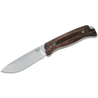 Benchmade Hunt Saddle Mountain Skinner Fixed 4.17" S30V Blade, Dymondwood Handles, Leather Sheath - 15001-2 KnifeBen69