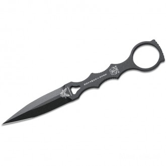 Benchmade 176BK-COMBO SOCP Dagger 3.22" Black Blade with Trainer, Black Sheath KnifeBen50