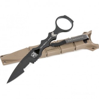 Benchmade 178SBKSN-COMBO SOCP Dagger 3.22" Black Combo Blade with Trainer, Sand Sheath KnifeBen57