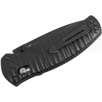 Benchmade Volli AXIS-Assisted Folding Knife 3.26" S30V Black Plain Blade, Black G10 Handles - 1000001BK KnifeBen118