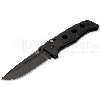 Benchmade 275BK Adamas Folding Knife 3.82" Black D2 Plain Blade, Black G10 Handles KnifeBen102