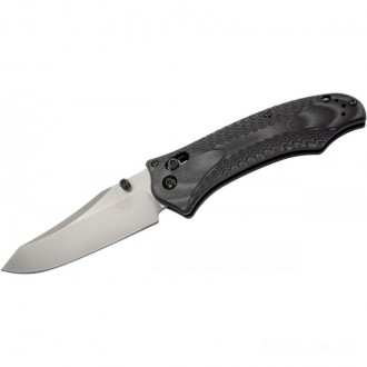Benchmade 950 Osborne Rift AXIS Folder 3.67" Satin Plain Blade, Black and Charcoal G10 Handles KnifeBen116
