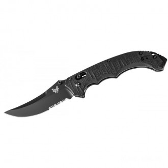 Benchmade Bedlam Folding Knife 3.95" Black Combo Blade, G10 Handles - 860SBK KnifeBen108