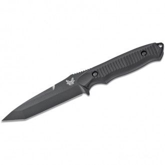 Benchmade Nimravus Tanto 4.5" BK1 Plain Blade, Black Aluminum Handles, Black Sheath - 141BK KnifeBen70
