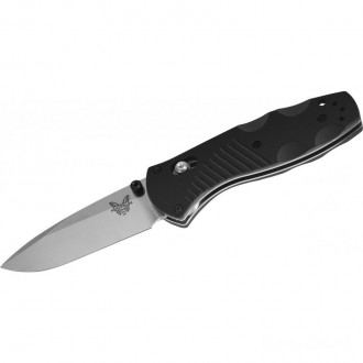 Benchmade 585 Mini-Barrage AXIS-Assisted Folding Knife 2.91" Satin Plain Blade, Black Valox Handles KnifeBen99