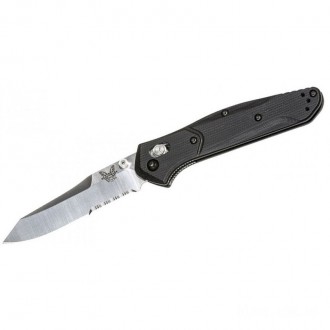 Benchmade 940S-2 Osborne Folding Knife 3.4" S30V Combo Blade, Black G10 Handles KnifeBen151