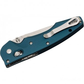 Benchmade Emissary 3.5 AXIS Assisted Folding Knife 3.45" S30V Satin Combo Blade, Aqua Blue Aluminum Handles - 477S-1 KnifeBen166